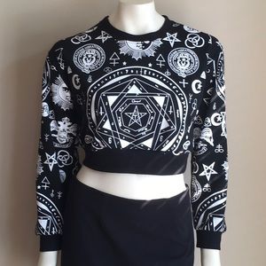 Pegan symbol bondage kinky crop top